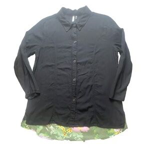 Black Button-Up Women's Top